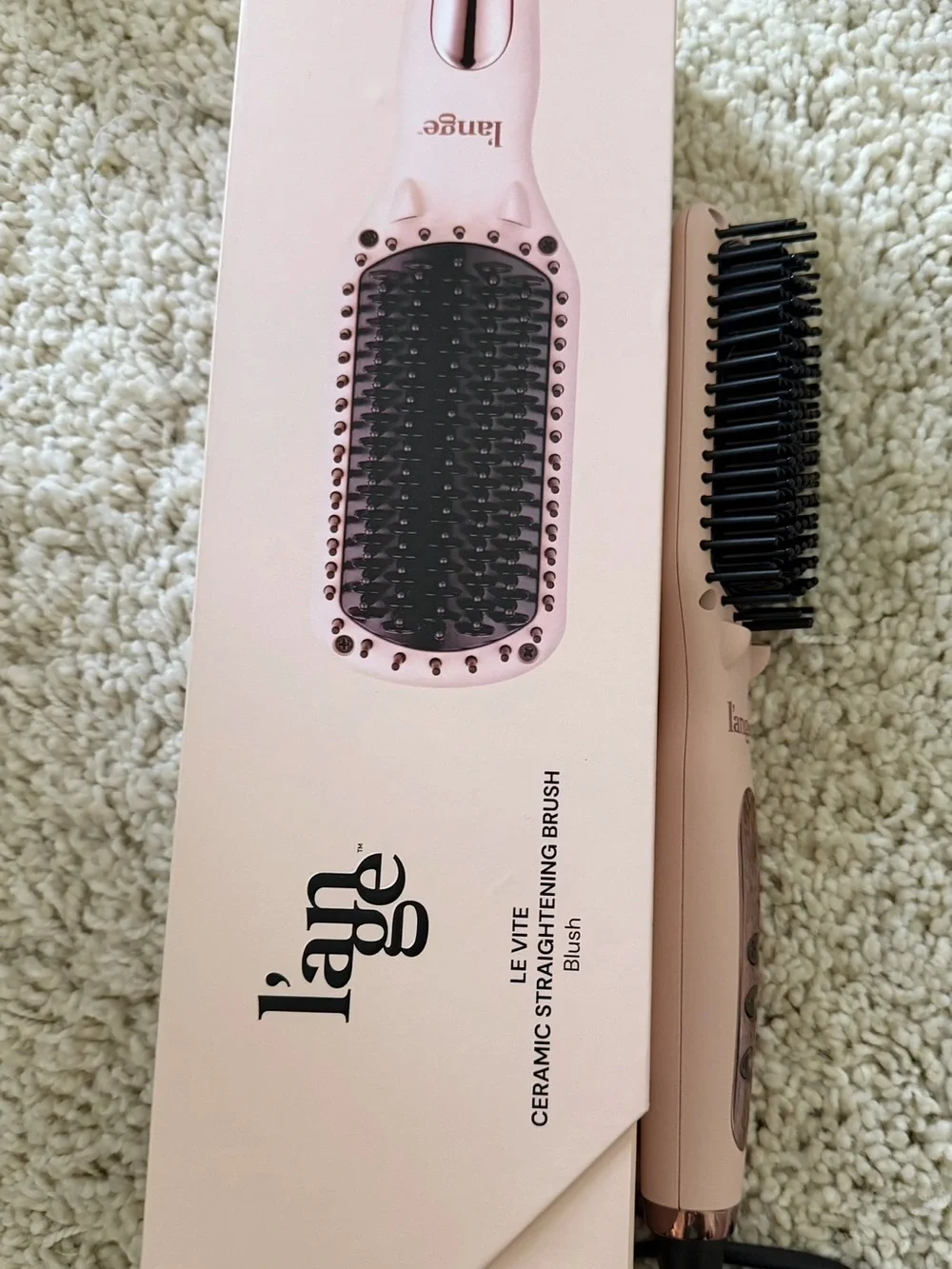 Lange Ceramic Straightening Brush in Blush Pink